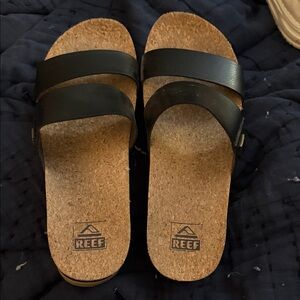 Reef Black Cork Slide Women’s Sandals